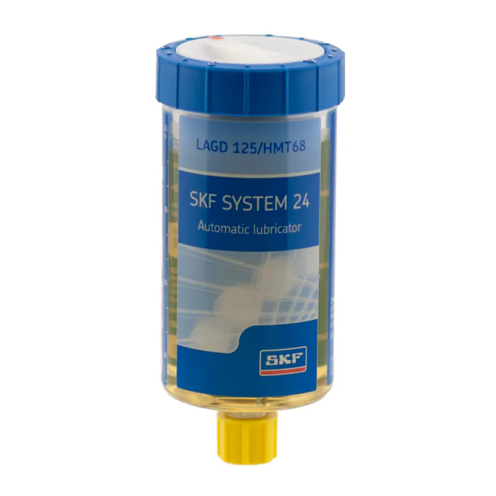 Produktbild von SKF LAGD 125/HMT68 Automatischer Schmierer – Gasbetrieben, 125 Ml LHMT 68 Kettenöl, Dosierung 1-12 Monate, ATEX Zone 0 – Für Industriewartung